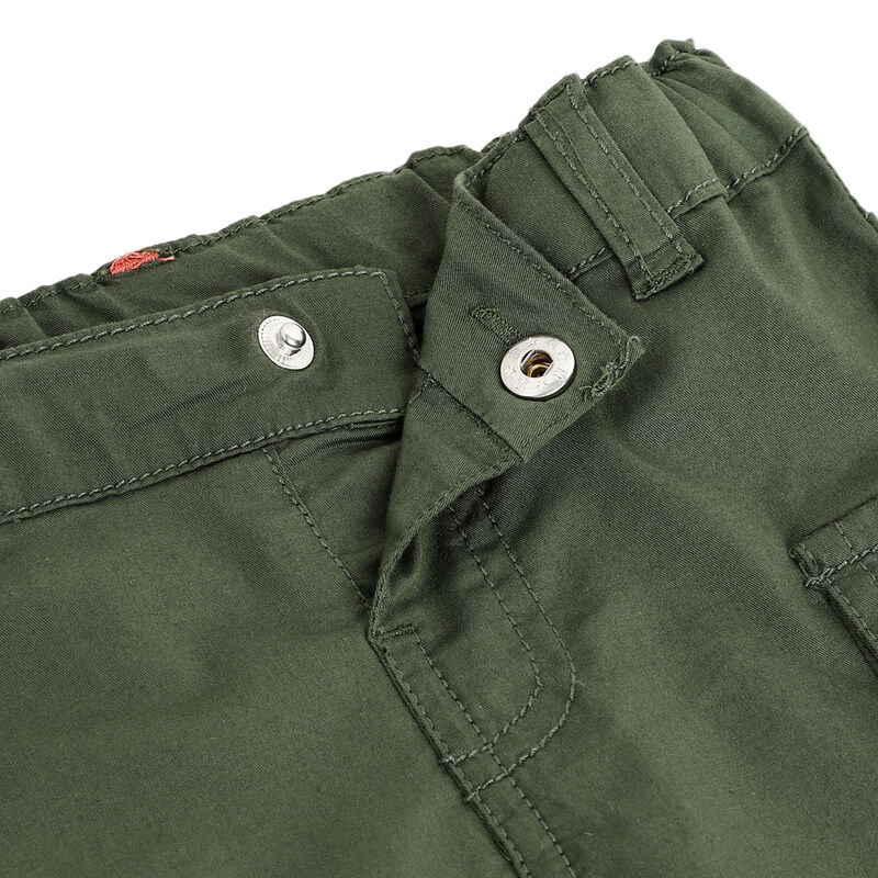 Boys Medium Green Solid Shorts image number 3